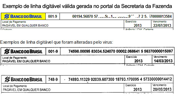 Exemplo de código alterado