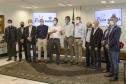 O grupo Unium, marca institucional das cooperativas Frísia, Castrolanda e Capal, confirmou o investimento de R$ 460 milhões na construção de uma nova planta em Ponta Grossa, nos Campos Gerais O anúncio da expansão foi feito nesta segunda-feira (20), no Palácio Iguaçu, pelo governador Carlos Massa Ratinho Junior e pelos presidentes das cooperativas, Renato Greidanus (Frísia), Erik Bosch (Capal) e Willem Bouwman (Castrolanda) - Curitiba, 20/12/2021 Foto: Gilson Abreu/AEN O anúncio da expansão foi feito nesta 