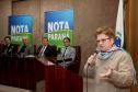 Os ganhadores dos prêmios de R$ 200 mil, R$ 120 mil e R$ 80 mil recebem os cheques na 33ª premiação do programa Nota Paraná, que neste mês de agosto completa três anos de criação. Por ser o sorteio especial dos pais, o valor das premiações foi multiplicado por quatro. Curitiba,16/08/2018 Foto:Jaelson Lucas / ANPr