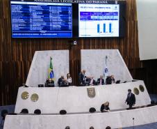 O secretário Renê Garcia Junior, de Estado da Fazenda (SEFA), participa nesta quarta-feira (27), de uma audiência pública  na Assembleia Legislativa do Paraná (ALEP), para apresentação dos dados do Governo relativos ao cumprimento das metas fiscais do terceiro quadrimestre de 2018.  Curitiba, 27/02/2019 -  Foto: Geraldo Bubniak/ANPr