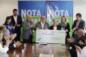 A governadora Cida Borghetti durante a entrega dos prêmios da 35ª premiação do programa Nota Paraná, do mês de outubro em evento no Palácio Iguaçu nesta quarta-feira (24). 