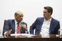 O governador Carlos Massa Ratinho Júnior, participa da posse do secretário de Estado da Fazenda, Renê de Oliveira Garcia Junior. 