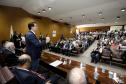 O governador Carlos Massa Ratinho Júnior, participa da posse do secretário de Estado da Fazenda, Renê de Oliveira Garcia Junior. 
