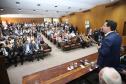 O governador Carlos Massa Ratinho Júnior, participa da posse do secretário de Estado da Fazenda, Renê de Oliveira Garcia Junior. 