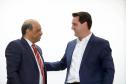 O governador Carlos Massa Ratinho Júnior, participa da posse do secretário de Estado da Fazenda, Renê de Oliveira Garcia Junior. 