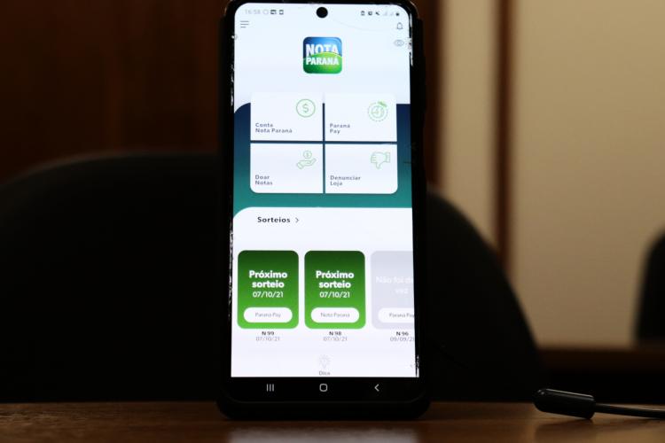 tela aplicativo nota paraná