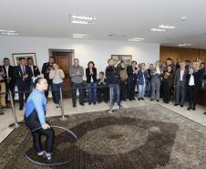 A governadora Cida Borghetti durante a entrega dos prêmios da 35ª premiação do programa Nota Paraná, do mês de outubro em evento no Palácio Iguaçu nesta quarta-feira (24). 
