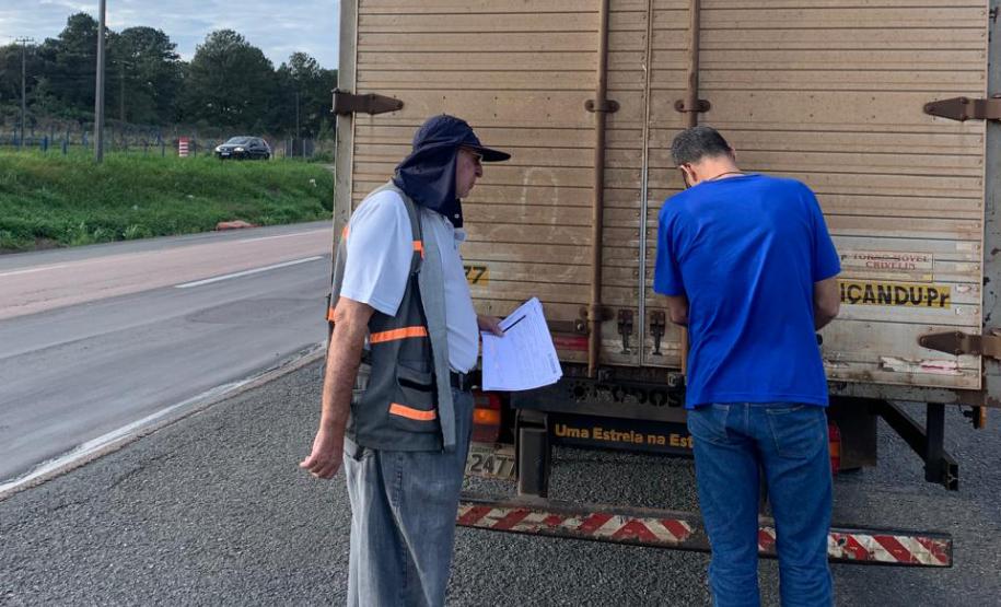 Receita promove fiscalização no transporte de mercadorias em São Luiz do Purunã