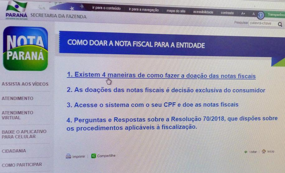 Instituições sem fins lucrativos já receberam R$ 75 milhões do Nota Paraná Desde que o programa Nota Paraná começou a destinar créditos e prêmios a entidades sem fins lucrativos do Estado, em junho de 2016, 1.172 instituições foram beneficiadas com um total de R$ 75 milhões. Esses recursos foram usados nas áreas de assistência social, saúde, defesa e proteção animal, desportiva e cultural. Nos últimos meses, a média mensal de repasses do programa para as entidades passa dos R$ 4 milhões.