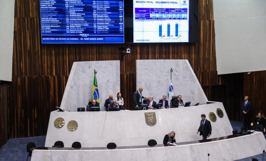 Fazenda apresenta balanço do 3º quadrimestre de 2018 O secretário Renê Garcia Junior, de Estado da Fazenda (SEFA), participa nesta quarta-feira (27), de uma audiência pública na Assembleia Legislativa do Paraná (ALEP), para apresentação dos dados do Governo relativos ao cumprimento das metas fiscais do terceiro quadrimestre de 2018. Curitiba, 27/02/2019 - Foto: Geraldo Bubniak/ANPr